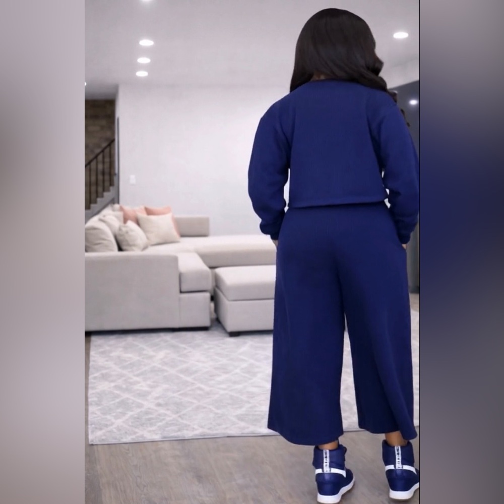 Adidas Women's Navy Blue Track Set - Picture 4 of 6
